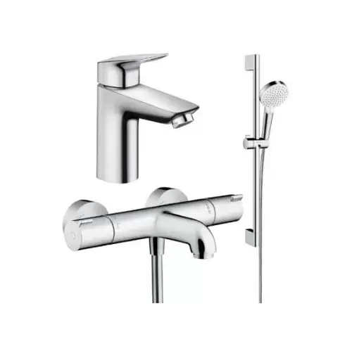 Set de baterii 3 in 1 includebaterie lavoar baterie cada termostat si set de dus Hansgrohe 71100000+13201000+26532400 Lichidare de stoc