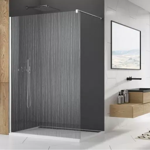 Livrare expres Perete de dus tip Walk-In, cu profil compensator de fixare pe perete, Ronal STR4P Easy Water Thread