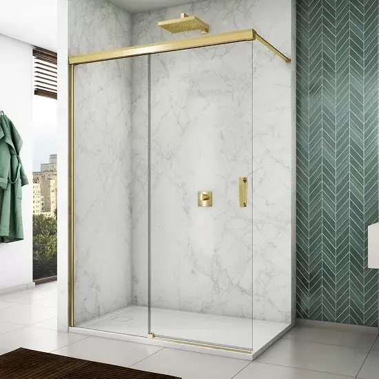 Perete de dus tip Walk-In, cu parte culisanta si parte fixa, Ronal Cadura CAW2 Gold Line Reduceri