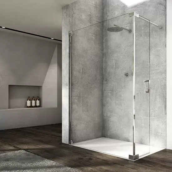 Reducere specială Perete de dus tip Walk-In, cu profil compensator de fixare pe perete si o parte mobila, Ronal Cadura CADUO