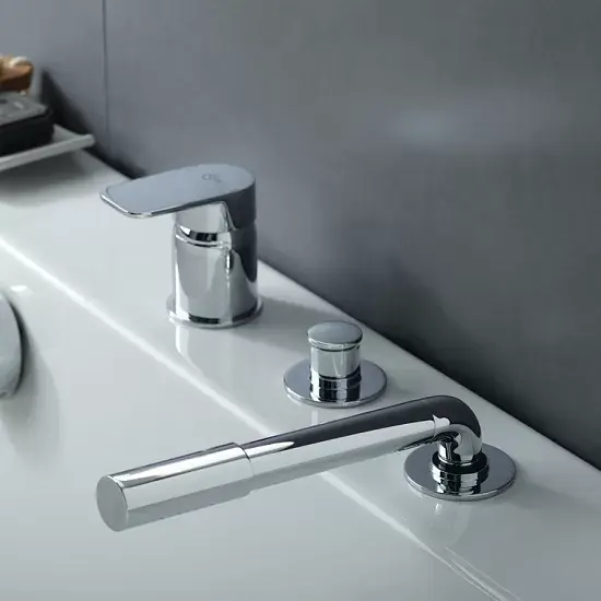 Baterie cada dus montaj pe cada, cu 3 orificii, montat cu Multiplex Trio, Ideal Standard Tonic II A6349AA Ofertă specială