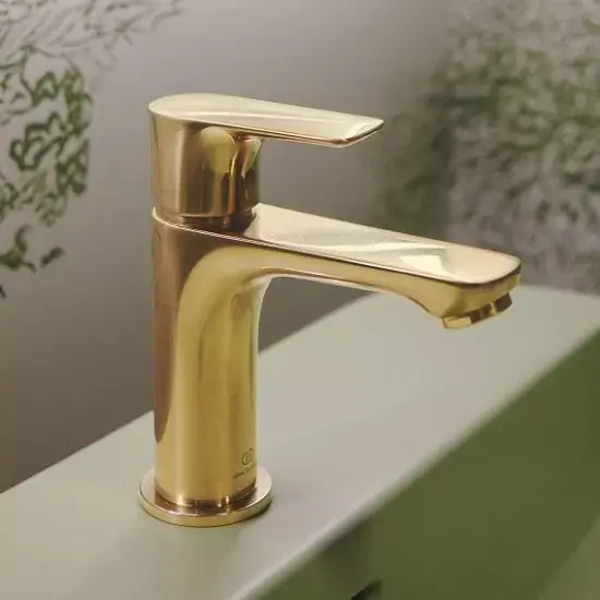 Baterie lavoar monocomanda, tip Grande, fara ventil, auriu mat (brushed gold PVD), Ideal Standard Connect Air A7055A2 Vezi acum