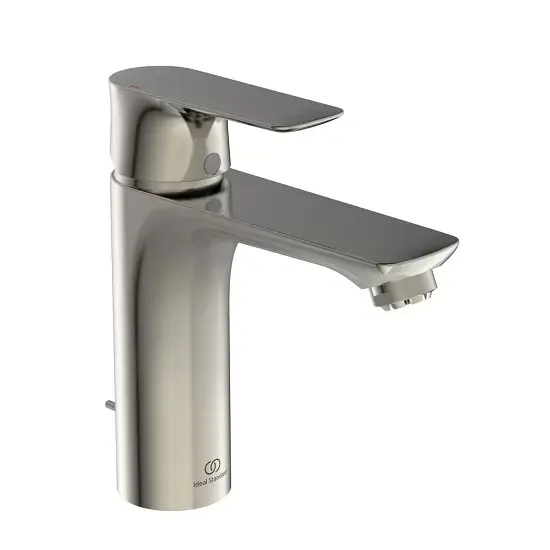 Ofertă exclusivă Baterie lavoar monocomnada, tip Grande, pentru presiune scazuta ND, cu ventil, gri metalic (silver storm PVD), Ideal Standard Connect Air A7054GN