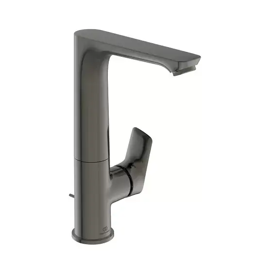Cel mai bun preț Baterie lavoar monocomnada, cu pipa inalta, subtire, cu ventil, gri inchis (magnetic grey PVD), Ideal Standard Connect Air A7020A5