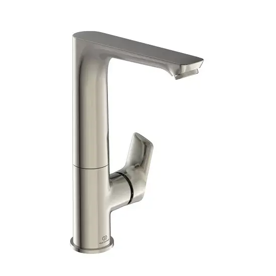 Baterie lavoar monocomnada, cu pipa inalta, subtire, fara ventil, gri metalic (silver storm PVD), Ideal Standard Connect Air A7023GN Cel mai bun preț