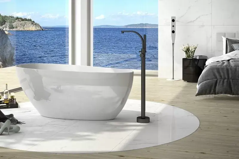 Plată securizată Cada de baie freestanding ovala, 170 cm, alba, Besco Goya WMD-170-G