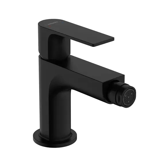 Baterie bideu monocomanda, cu ventil pop-up, negru mat (matt black), Hansgrohe Rebris E 72211670 Reducere specială