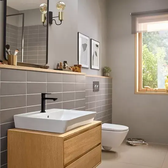 Nu rata Baterie lavoar monocomanda 110 CoolStart, cu ventil pop-up, negru mat (matt black), Hansgrohe Rebris E 72559670