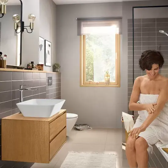 Baterie lavoar monocomanda inalta, CoolStart, cu ventil pop-up, crom, Hansgrohe Rebris E 72581000 Livrare rapidă