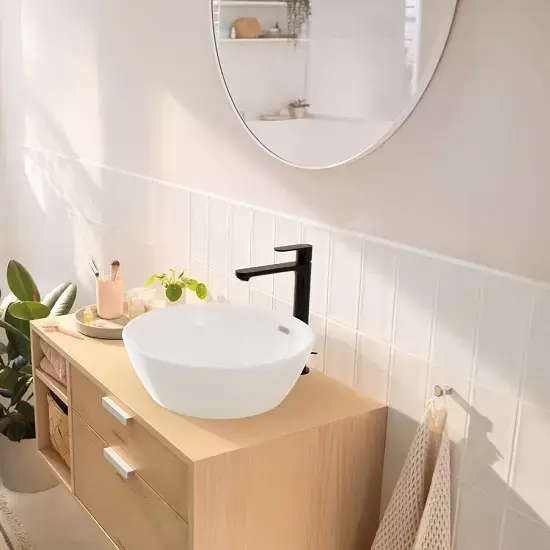 Baterie lavoar monocomanda inalta, CoolStart, cu ventil pop-up, negru mat (matt black), Hansgrohe Rebris S 72580670 Ofertă exclusivă