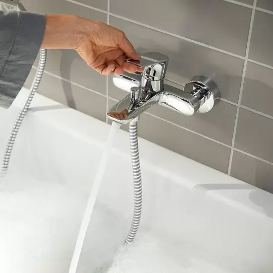 Baterie cada dus monocomanda, instalare expusa, crom, Hansgrohe Rebris E 72450000 Retur gratuit