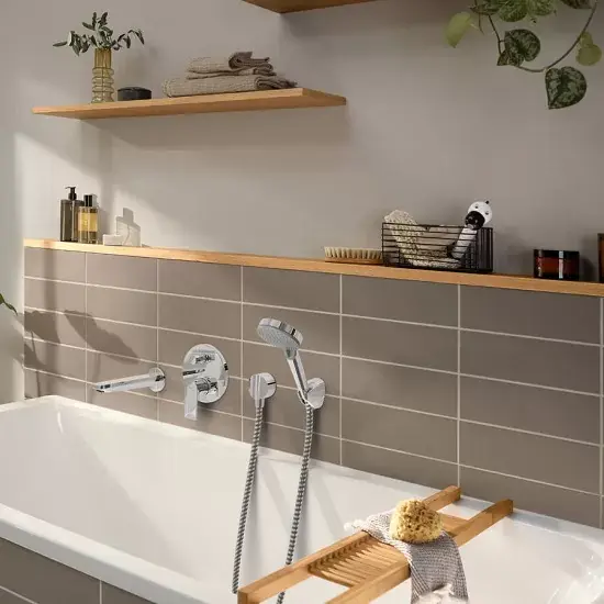 Baterie cada dus monocomanda incastrata, cu 2 functii, crom, Hansgrohe Rebris E 72468000 Calitate înaltă