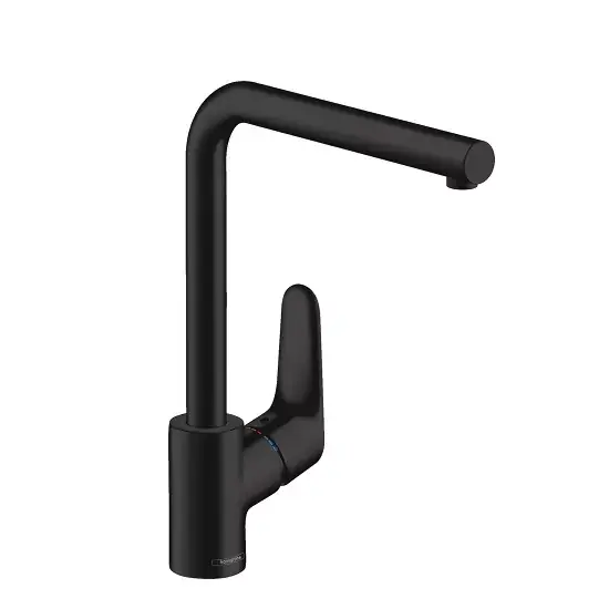 Baterie de bucatarie monocomanda, negru mat (matt black), Hansgrohe Focus 280 31817670 Plată securizată
