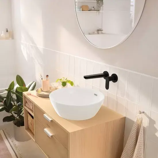 Noutate Baterie lavoar monocomanda incastrata, negru mat (matt black), Hansgrohe Rebris S 72528670