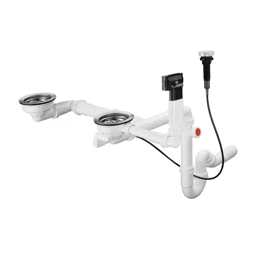 Reduceri Sistem de scurgere automat cu preaplin D17-11, pentru chiuveta granit cu doua cuve, Hansgrohe 43938000