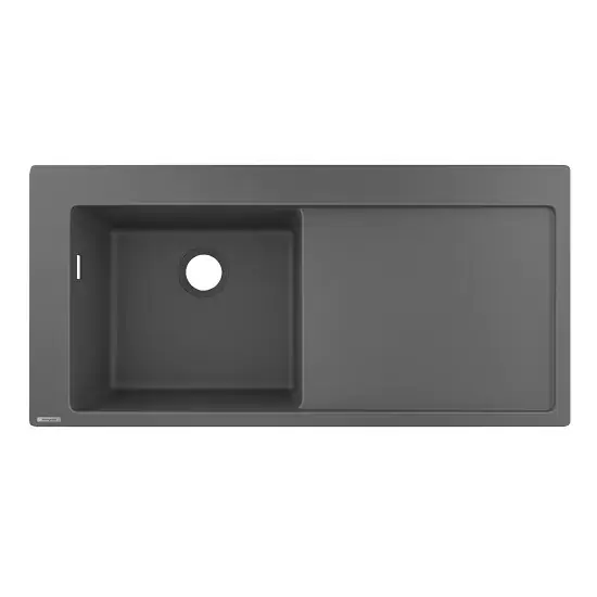 Chiuveta bucatarie SilicaTec S514-F450, dreapta, gri inchis (stone grey), Hansgrohe 43330290 Super ofertă