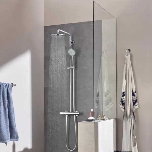 Sistem de dus fix si mobil, cu baterie termostatata, crom, Grohe Euphoria System 260 27615002 Preț promoțional
