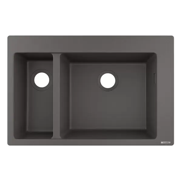 Ofertă de sezon Chiuveta bucatarie SilicaTec S510-F635, doua cuve, gri inchis (stone grey), Hansgrohe 43315290