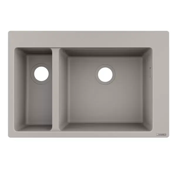 Ofertă de sezon Chiuveta bucatarie SilicaTec S510-F635, doua cuve, gri deschis (concrete grey), Hansgrohe 43315380