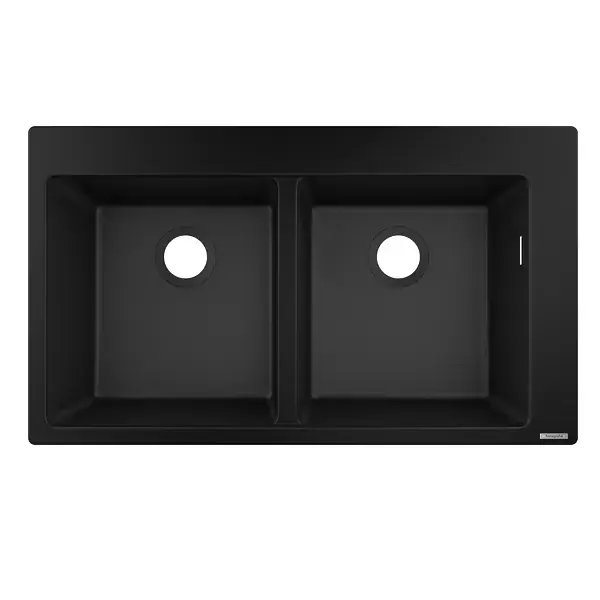 Chiuveta bucatarie SilicaTec S510-F770, doua cuve, negru grafit (graphite black), Hansgrohe 43316170 Noutate
