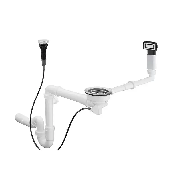 Lichidare de stoc Sistem de scurgere automat cu preaplin D14-11, pentru chiuveta inox, cu o cuva, Hansgrohe 43931800