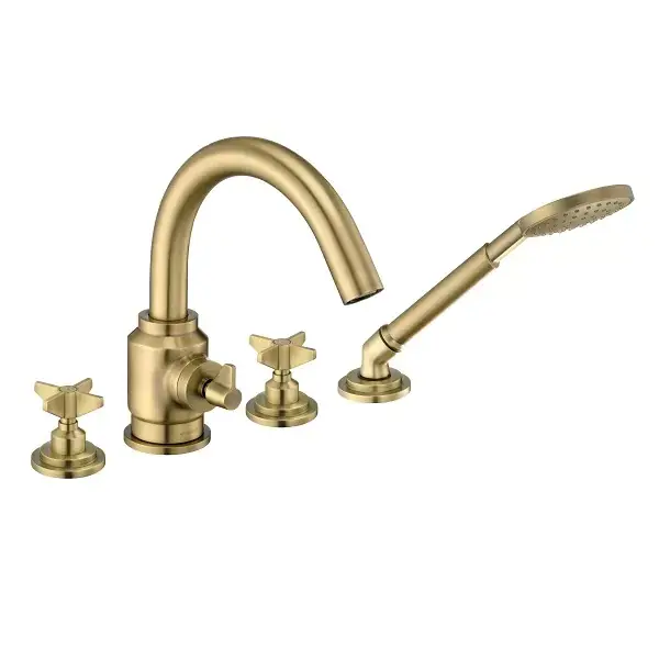 Baterie cada dus cu doua manere, cu montaj pe cada, cu 4 orificii, bronz, Deante Temisto BQT_M14D Reducere