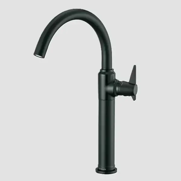 Retur ușor Baterie lavoar monocomanda retro inalta, fara ventil click-clck, negru, Deante Temisto BQT_N20K