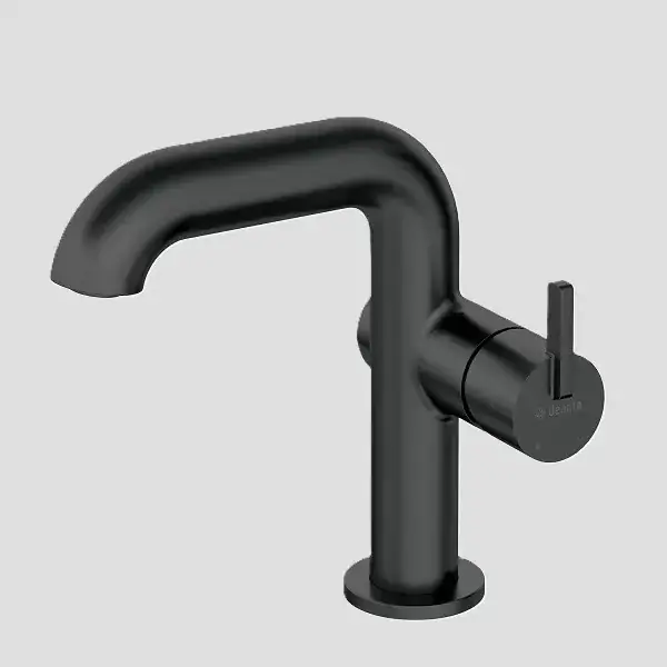Baterie lavoar monocomanda, cu pipa dreptunghiulara, fara ventil, negru mat, Deante Silia BQS_N24M Ofertă