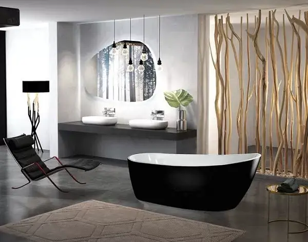 Cada de baie freestanding 152 cm, ovala, Florida Natalia Black New WS205-BL-152 Disponibil imediat