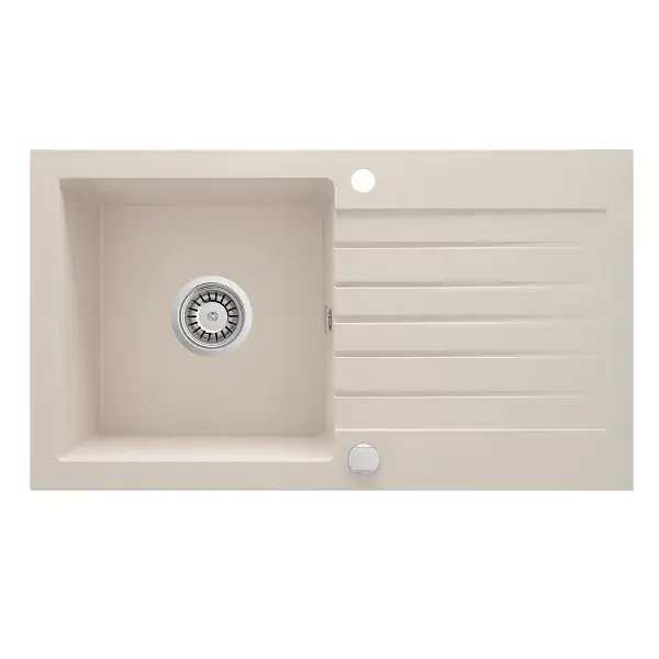 Chiuveta bucatarie granit 76x44 cm, cu o cuva si picurator, beige, Deante Zorba ZQZ_5113 Vezi acum