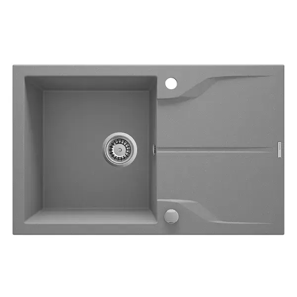 Super ofertă Chiuveta bucatarie granit 78x49 cm, cu o cuva si picurator, gri metalic, Deante Andante ZQN_S113