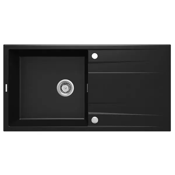 Chiuveta bucatarie granit 100x52 cm, cu o cuva si picurator, negru mat, Deante Eridan ZQE_N713 Vezi acum
