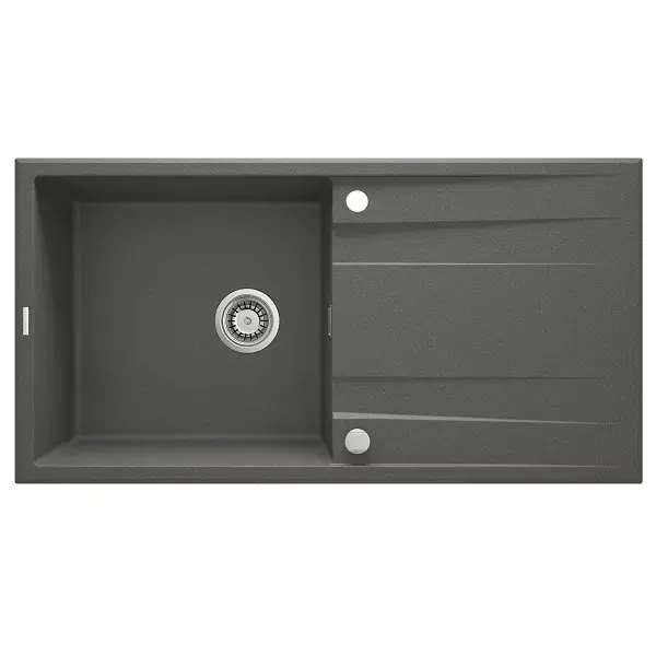Chiuveta bucatarie granit 100x52 cm, cu o cuva si picurator, antracit metalic, Deante Eridan ZQE_T713 Expediere rapidă