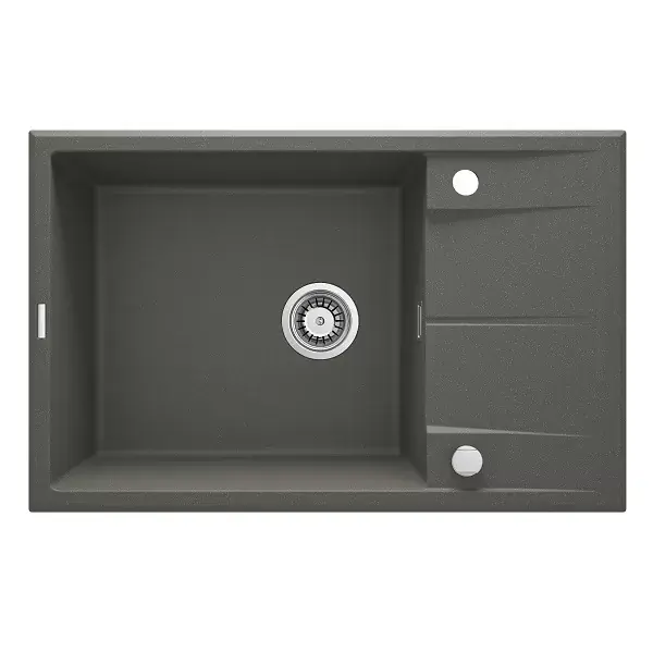 Chiuveta bucatarie granit 78x50 cm, cu o cuva si picurator scurt, antracit metalic, Deante Eridan ZQE_T11B Retur ușor