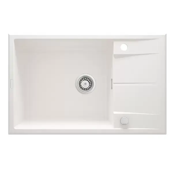 Preț redus Chiuveta bucatarie granit 78x50 cm, cu o cuva si picurator scurt, alabastru mat, Deante Eridan ZQE_A11B