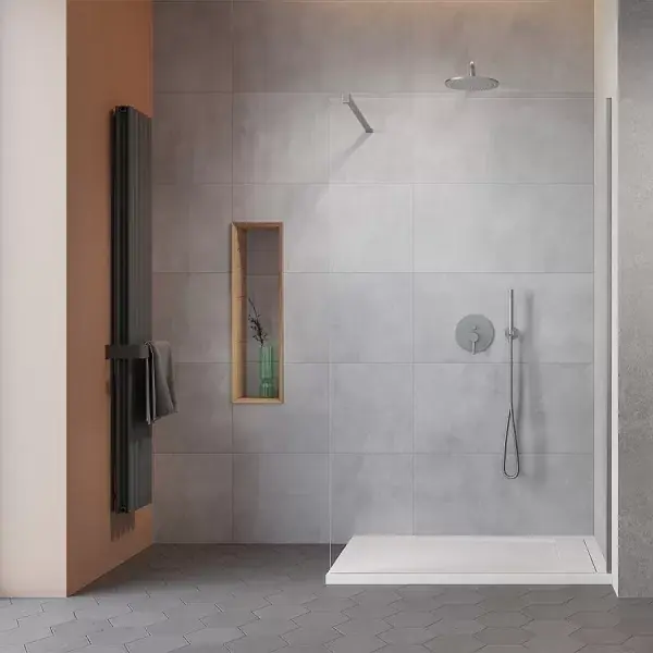 Perete de dus tip Walk-In, nichel periat, Radaway Modo New Brushed Nickel II Reducere de preț