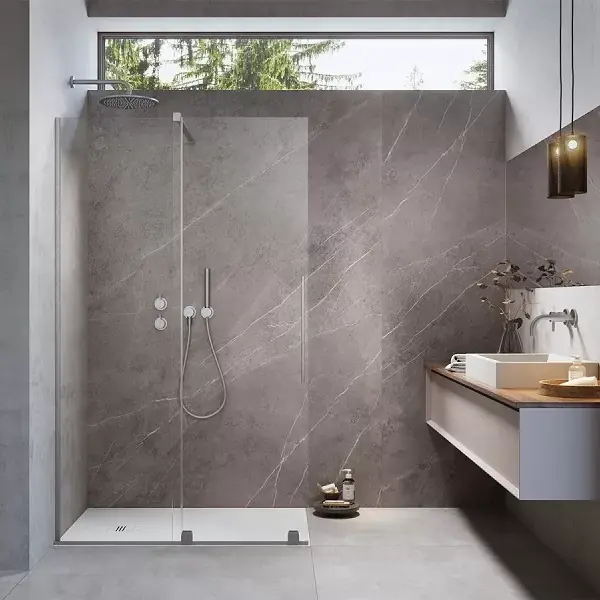 Preț promoțional Perete de dus, cu parte culisabila, Radaway Furo Brushed Nickel Walk-In