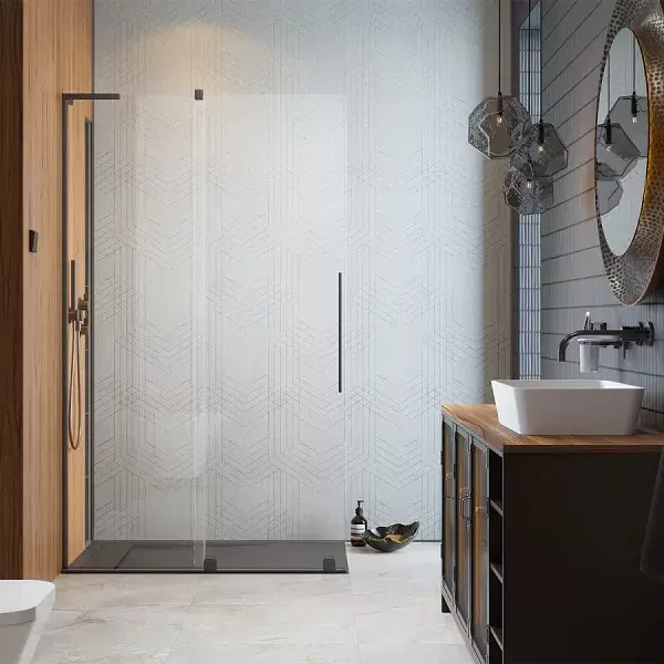 Perete de dus, cu parte culisabila si stabilizator de unghi L, Radaway Furo SL Brushed GunMetal Walk-In Noutate