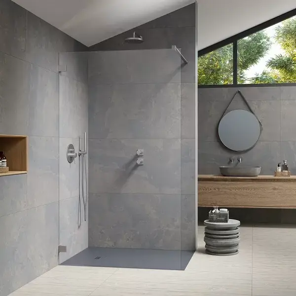 Perete de dus, cu sistemul de fixare cu bride, Radaway Essenza Pro Brushed Nickel Walk-in II Reduceri