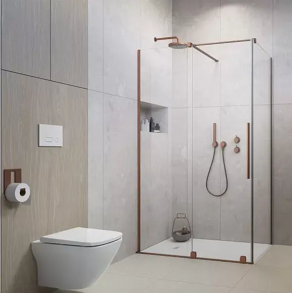 Expediere rapidă Cabina de dus rectangulara, cu usa culisanta, cupru periat, Radaway Furo Brushed Copper KDJ