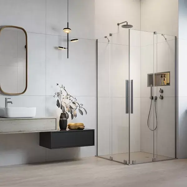 Reduceri Cabina de dus rectangulara, cu usi culisante, nichel periat, Radaway Furo Brushed Nickel KDD
