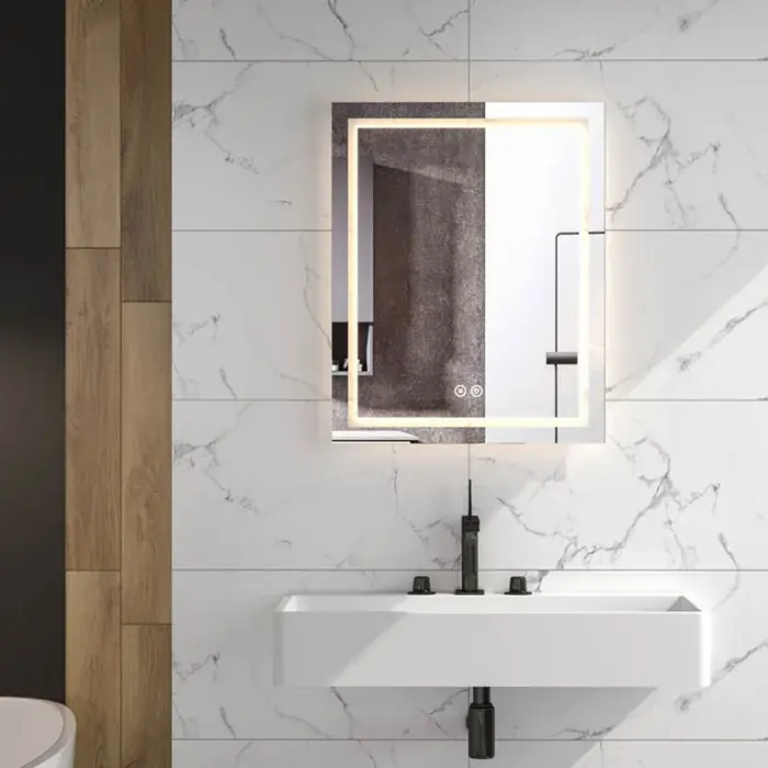 Oglinda dreptunghiulara, iluminare LED si dezaburire, 60x75 cm, Fluminia Ando 60, ML7-60 Plată securizată