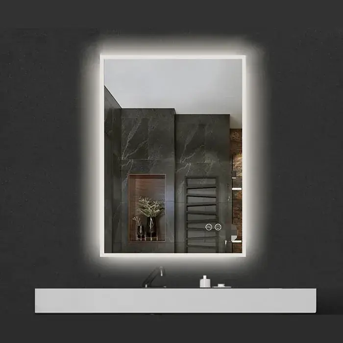 Preferatul clienților Oglinda dreptunghiulara, iluminare LED si dezaburire, 60x80 cm, Fluminia Siza 80 , HN-302A