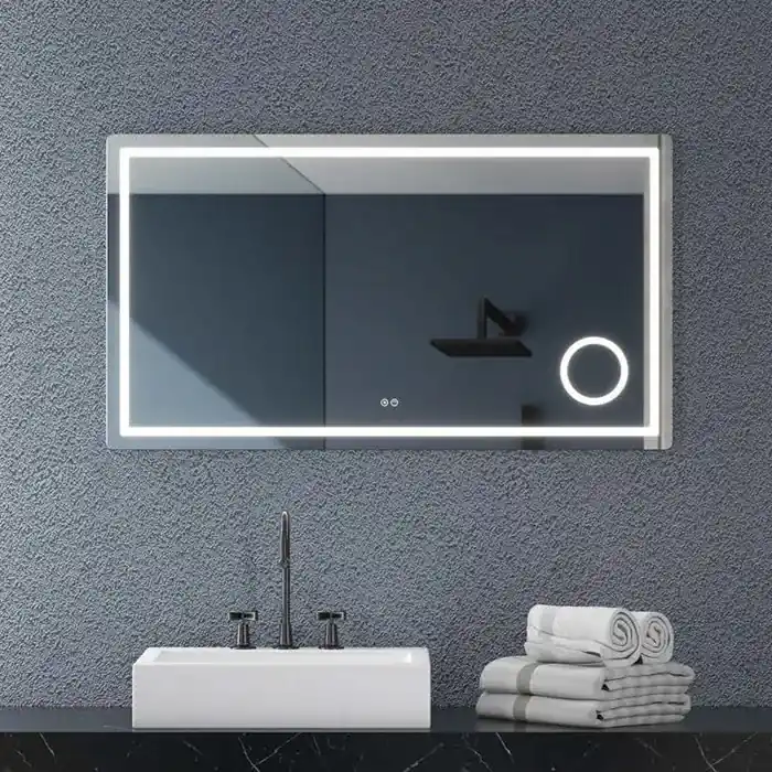 Oglinda dreptunghiulara, iluminare LED, dezaburire si lupa cosmetica, 120x80 cm, Fluminia Cleopatra-120, MG1200 Livrare rapidă