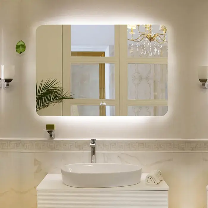 Livrare expres Oglinda dreptunghiulara, iluminare LED, dezaburire, 120x80 cm, Fluminia Verona-120, L6800R-120