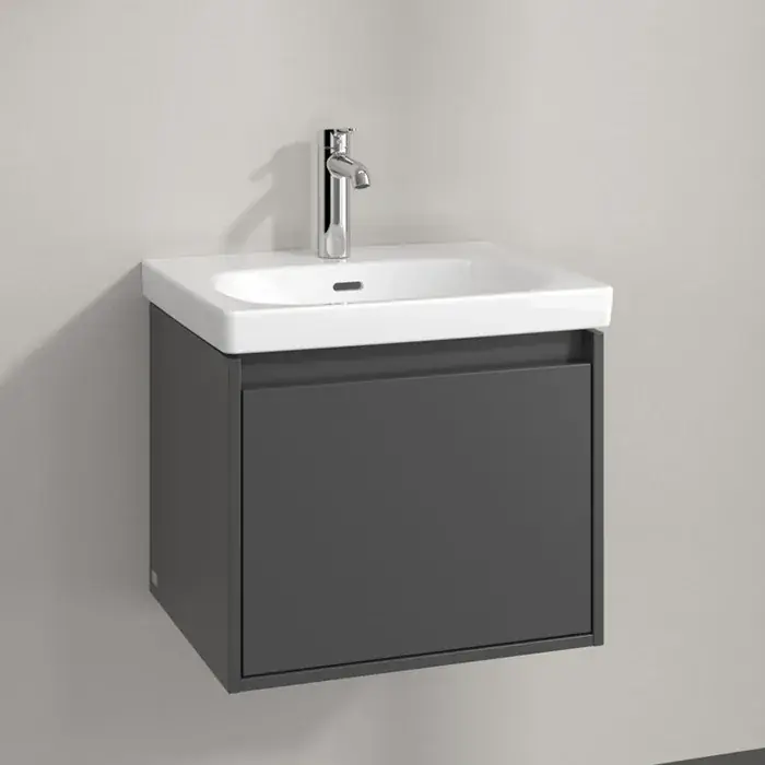 Doar azi Set Mobilier de baie cu lavoar ceramic, grafit lucios, Villeroy & Boch Skyla C78300VR+5A515501