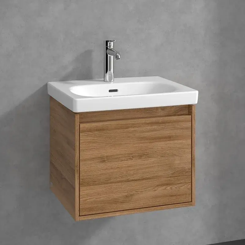 Set Mobilier de baie cu lavoar ceramic, stejar Kansas (Kansas Oak), Villeroy & Boch Skyla C78300RH+5A515501 Livrare expres