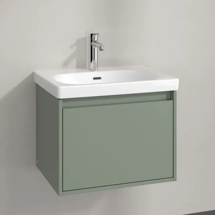 Set Mobilier de baie cu lavoar ceramic, 60 cm, verde pal (Soft Green), Villeroy & Boch Skyla C78400AF+5A516001 Popular