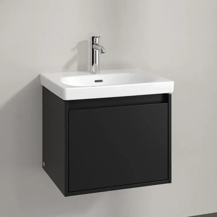 Cel mai bun preț Set Mobilier de baie cu lavoar ceramic, 60 cm, negru (Volcano Black), Villeroy & Boch Skyla C78400VL+5A516001