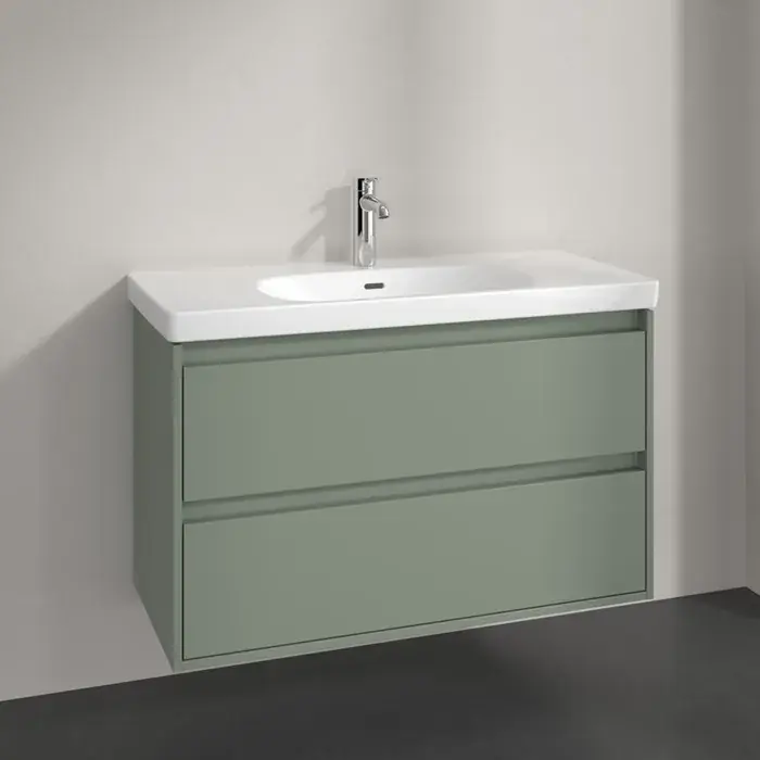 Plată securizată Set Mobilier de baie cu lavoar ceramic, 100 cm, verde pal (Soft Green), Villeroy & Boch Skyla C79900AF+5A51A201